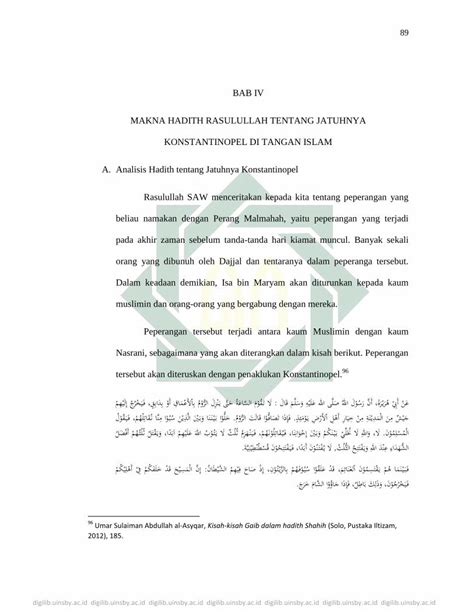 PDF BAB IV MAKNA HADITH RASULULLAH TENTANG JATUHNYA A Digilib