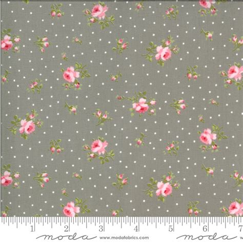 Moda Sophie Medium Floral Cobblestone Fabric By Brenda Riddle Designs