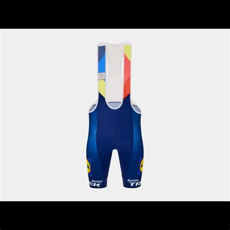 Santini Lidl Trek Replica Race Bib Shorts Dark Blue Yellow The Bike Place