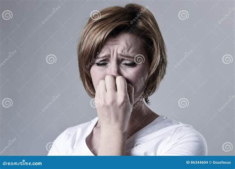 Devastated Depressed Woman Crying Sad Feeling Hurt Suffering Depression