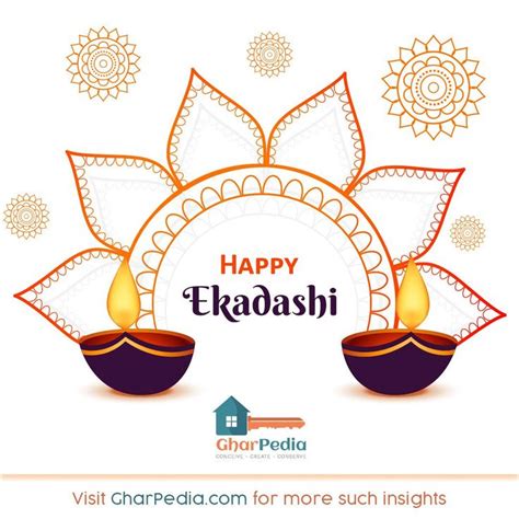 Happy Eidashi Greeting Card With Diya And Flowers On White Background