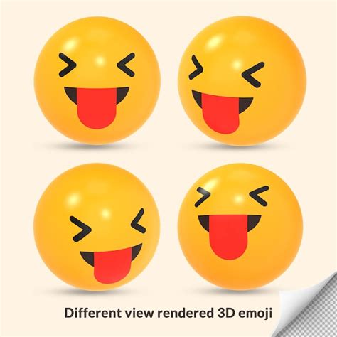 Cara entrecerrada 3d con la lengua fuera icono de reacción emoji con