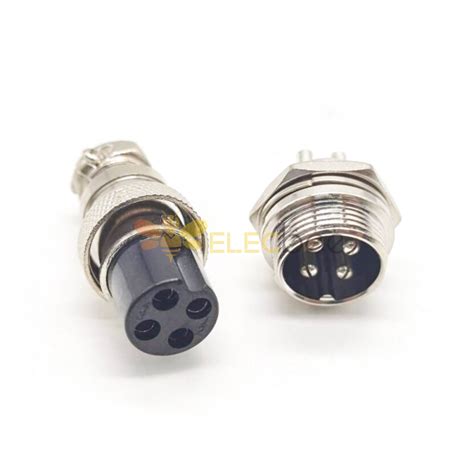 GX16 Aviation Connector Male And Female One Pair 4pin StraightPanel