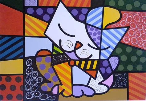 Imagem Do Gato Pintado De Romero Britto Brainly Br