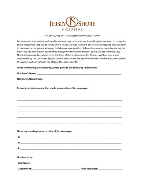 Employee Of The Month Nomination Form 5 Free Templates In PDF Word