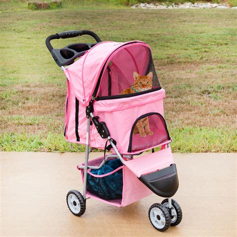 VIVO Black 3 Wheel Pet Stroller / Cat & Dog Foldable Carrier Strolling ...