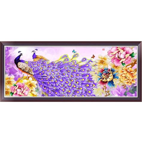 Design elegante 5d pavão flor diamante bordado pintura ponto cruz diy