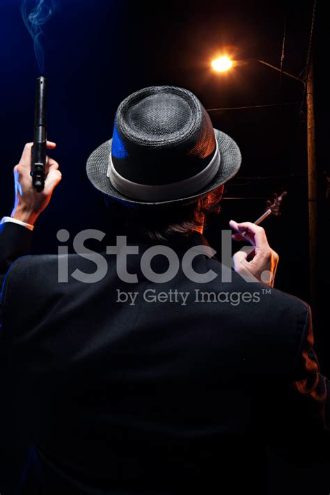 Mafia Mob Man With Gun And Cigar Stock Photo Royalty Free Freeimages