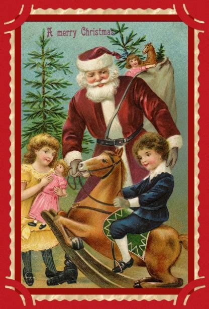 Christmas Santa Vintage Card Free Stock Photo Public Domain Pictures