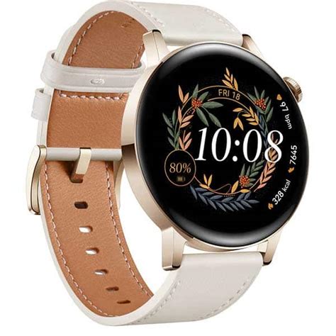 Smartwatch Huawei Watch Gt 3 42mm Elegant Edition Android Ios Light Gold White Leather Strap