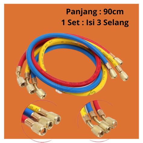 Selang Manifold R22 1SET Selang Manifold Manipol Isi Freon Kulkas