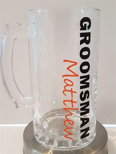 Groomsman Personalized Beer Glass Stein Wedding T Custom By