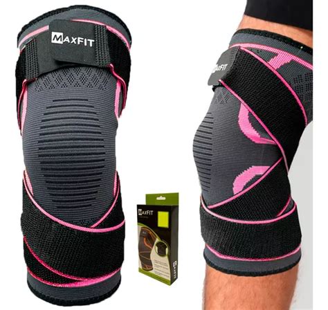 Rodillera El Stica Compresi N Correr Crossfit Maxfit Hx Color Rosa