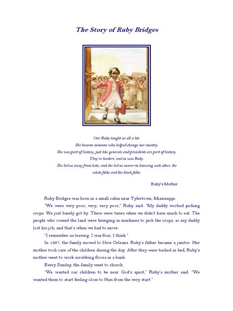 The Story Of Ruby Bridges A4 Robert Coles Pdf Elementary Schools