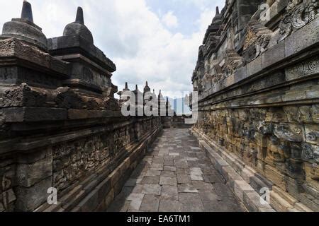 Bas Relief Depicting The Life Of Buddha On A Gallery Of Candi Borobudur