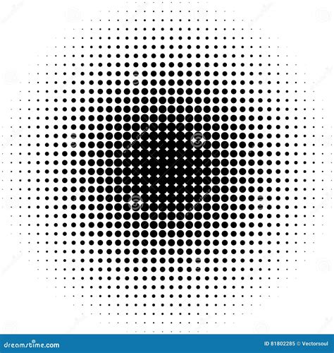 Halftone Circles Effect Dot Pattern Vector Illustration Isolated On