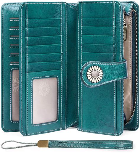 Womens Wallets Large Capacity With Rfid Blocking Genuine