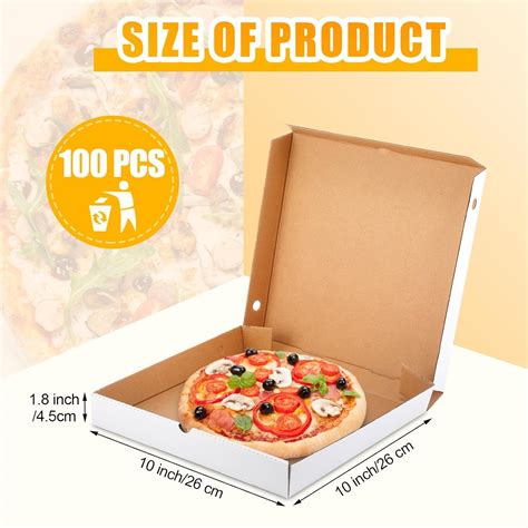 PerKoop 100 cajas de pizza de 10 x 10 pulgadas caja de pizza vacía a