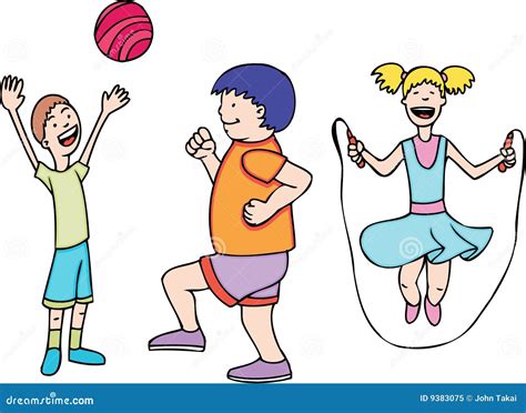 Kids Play And Exercise Stock Vector Illustration Of White 9383075