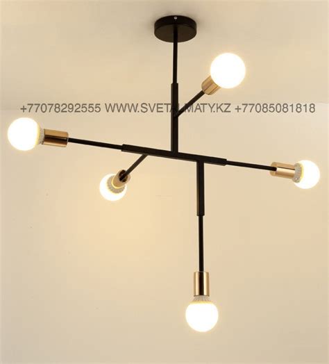 Люстра черный-золотой минимализм в модерне (Black Gold Chandelier ...