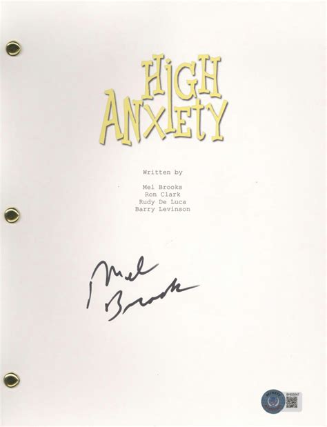 Mel Brooks Signed Autographed High Anxiety Movie Script Beckett Coa