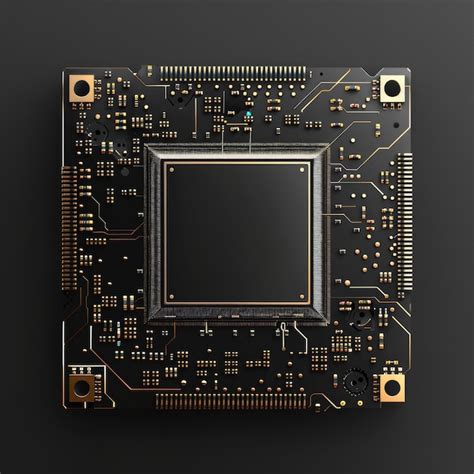 Premium Photo 3d Render Of Cpu Chip On Black Background Computer Hardware