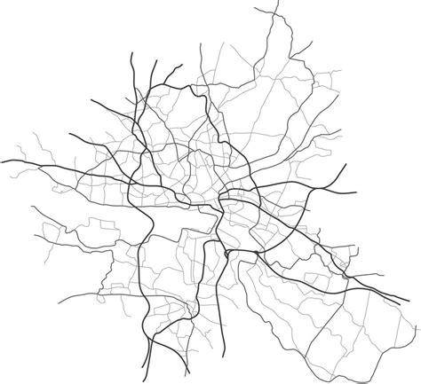 Hamburg Germany City Map With Streets Planning Scheme Plan Street