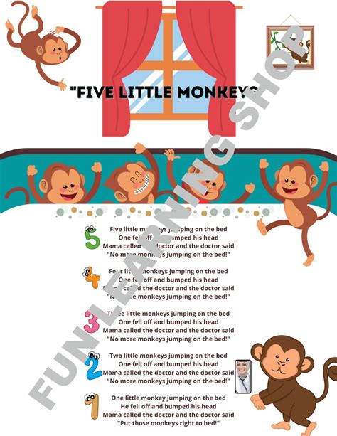 Five Little Monkeys Activities, Monkey Games, Story Time, Nursery Rhyme for Kids, Toddlers ...