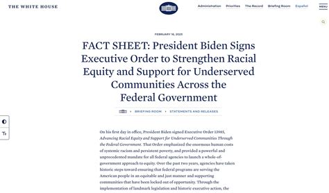 Fact Sheet President Biden Signs Executive Order To Strengthen Racial