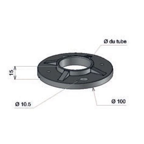 Embase Souder Platine Tube Rond Inox Esse Fr