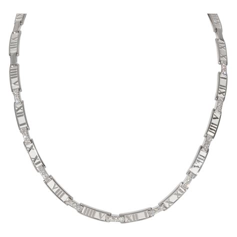 Tiffany And Co Atlas Diamond Collar Necklace In 18k White Gold 15 Ctw