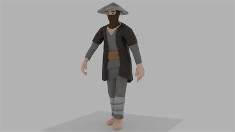 3d Model Low Poly Ninja Peasant Vr Ar Low Poly Cgtrader