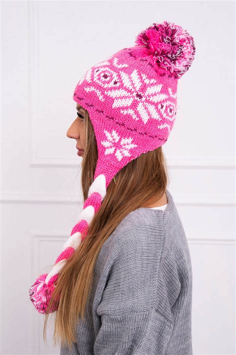 Cap With Braids Fabia K Powdered Pink Czapki Damskie Hurtownia