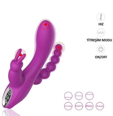 USB Şarjlı Klitoral Anal Uyarıcılı Teknolojik Vibratör Mor