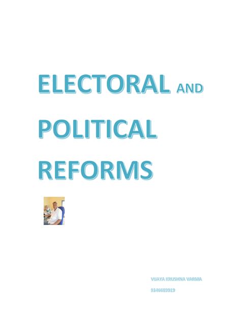 Pdf Electoral And Political Reforms In India