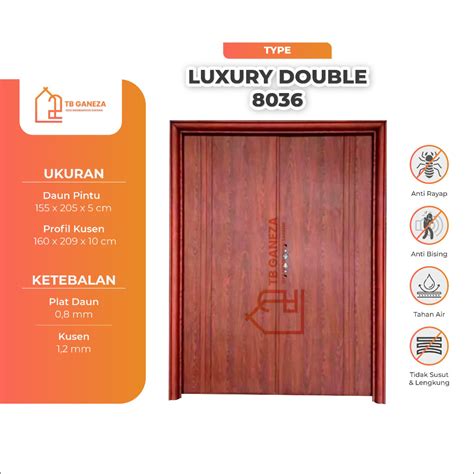 Jual TB GANEZA LUXURY DOUBLE 8036 Pintu Plat Baja DoubleUtama Pintu