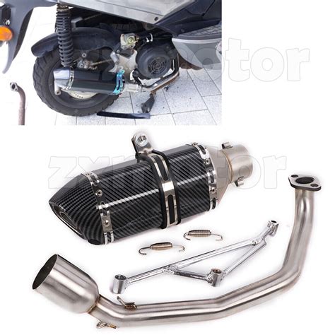 Motorcycle Exhaust Muffler For Gy6 Engine 125cc 150cc Scooter Moped With Baffle Ebay