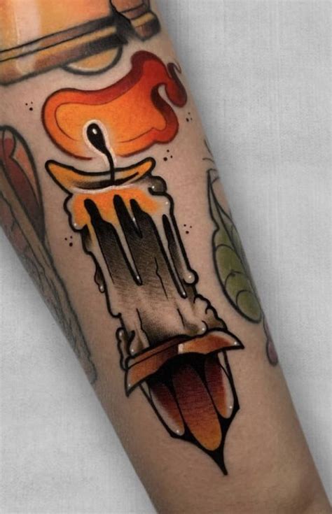 Tatuaje De Vela Candle Tattoo Neo Traditional Candle Tattoos Candle