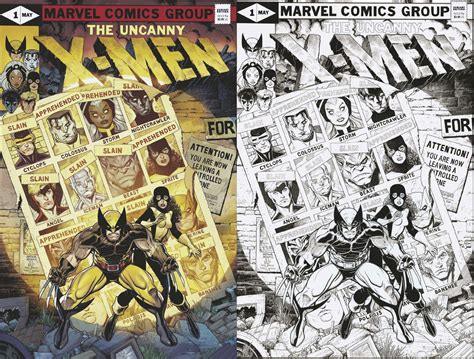 X Men Legends 1 Art Adams Uncanny X Men 141 Homage Color And Bandw Set Ultimate Comics Exclusive