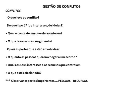 GESTÃO DE CONFLITOS CONFLITOS ppt carregar