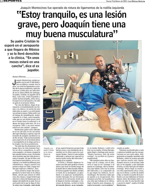 Estoy tranquilo es una lesión grave pero Joaquín tiene una muy buena