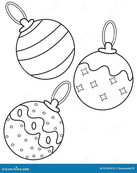 Christmas Balls Coloring Page Stock Illustration Illustration Of