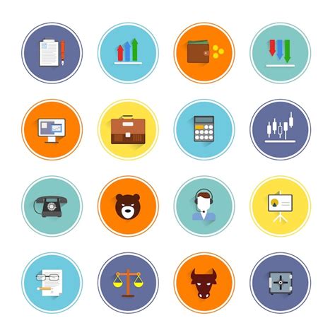 Free Vector Round Business Icons