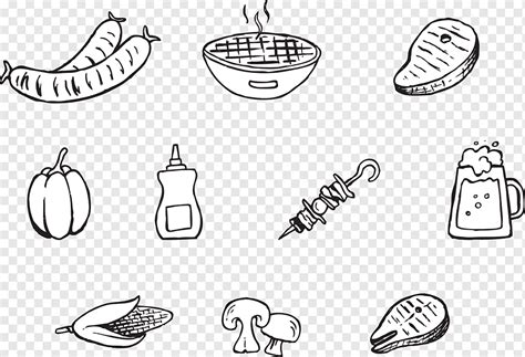 Ikon Digambar Tangan Barbekyu, png | PNGWing
