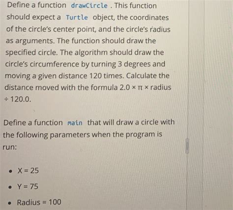 Solved Define A Function Drawcircle This Function Should Chegg