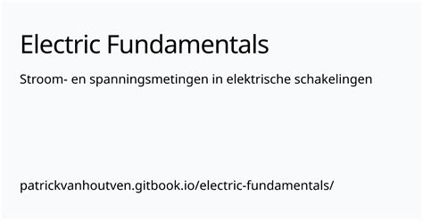 Stroom En Spanningsmetingen In Elektrische Schakelingen Electric