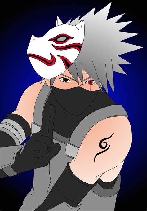 Kakashi Anbu Lineart Coloured By Pinkel99 On Deviantart