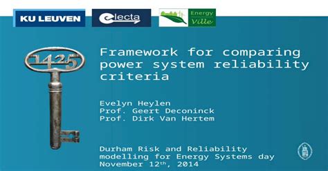 Pptx Framework For Comparing Power System Reliability Criteria Evelyn