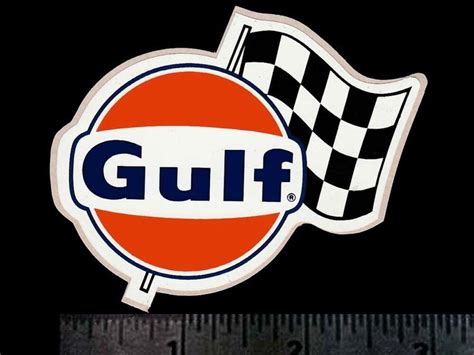 Gulf Oil Rally Flag Vinyl Peel And Stick Decal Original Print From