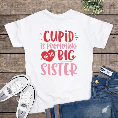 Cupid Is Promoting Me To Big Sister Shirt Valentine Pregnancy